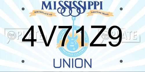 4V71Z9 Mississippi License Plate
