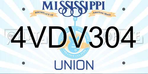 4VDV304 Mississippi License Plate
