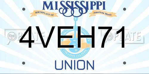 4VEH71 Mississippi License Plate