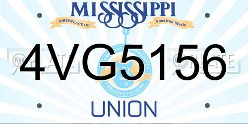 4VG5156 Mississippi License Plate