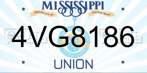 4VG8186 Mississippi License Plate