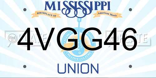 4VGG46 Mississippi License Plate