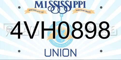 4VH0898 Mississippi License Plate