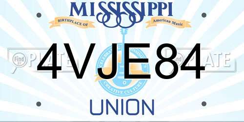 4VJE84 Mississippi License Plate