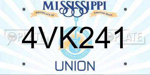 4VK241 Mississippi License Plate