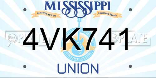 4VK741 Mississippi License Plate