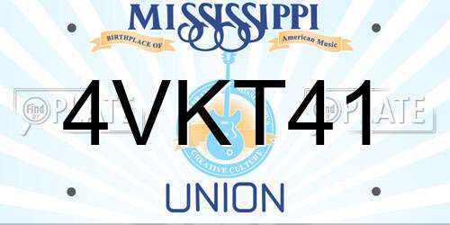 4VKT41 Mississippi License Plate