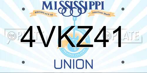 4VKZ41 Mississippi License Plate