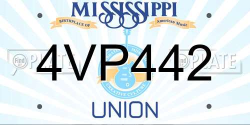 4VP442 Mississippi License Plate