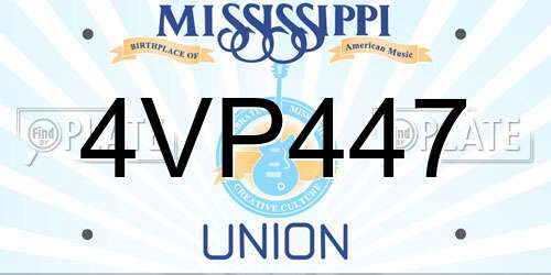 4VP447 Mississippi License Plate