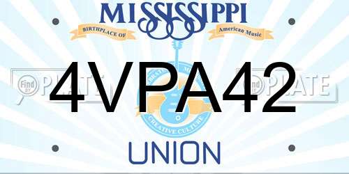 4VPA42 Mississippi License Plate