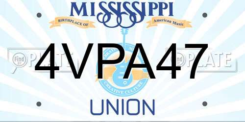 4VPA47 Mississippi License Plate