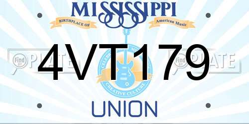 4VT179 Mississippi License Plate