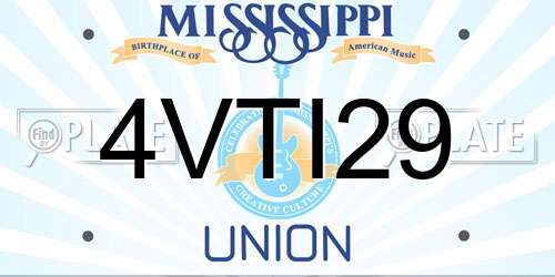 4VTI29 Mississippi License Plate