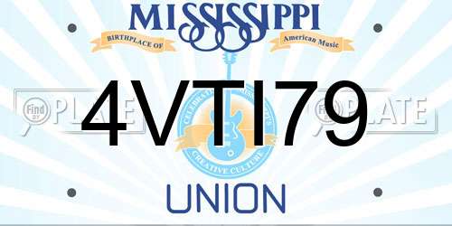 4VTI79 Mississippi License Plate