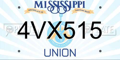 4VX515 Mississippi License Plate