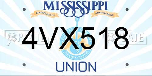 4VX518 Mississippi License Plate