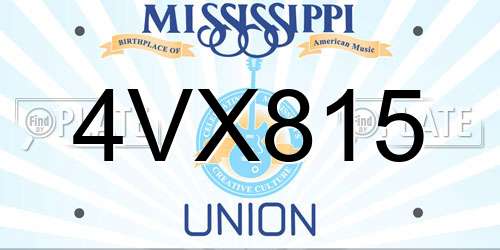 4VX815 Mississippi License Plate