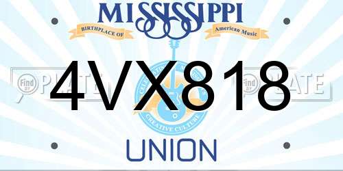 4VX818 Mississippi License Plate