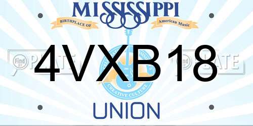 4VXB18 Mississippi License Plate