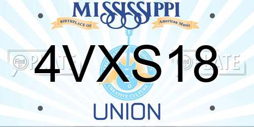4VXS18 Mississippi License Plate