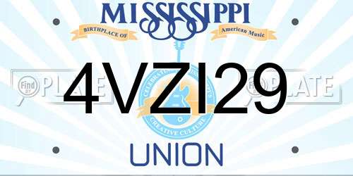 4VZI29 Mississippi License Plate