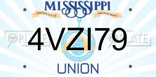 4VZI79 Mississippi License Plate