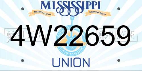 4W22659 Mississippi License Plate