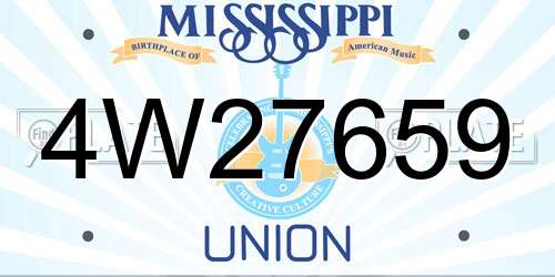 4W27659 Mississippi License Plate