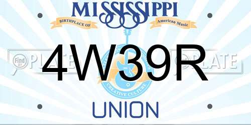 4W39R Mississippi License Plate