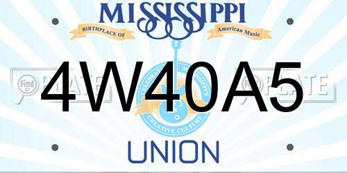 4W40A5 Mississippi License Plate