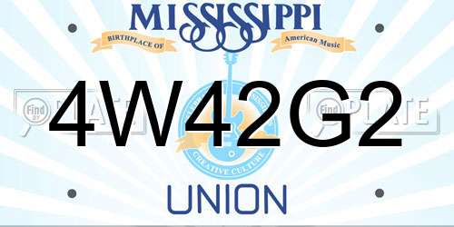 4W42G2 Mississippi License Plate