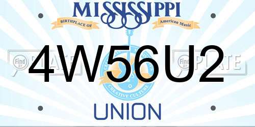 4W56U2 Mississippi License Plate