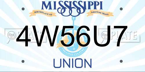 4W56U7 Mississippi License Plate