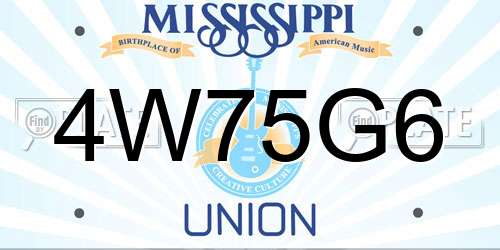 4W75G6 Mississippi License Plate
