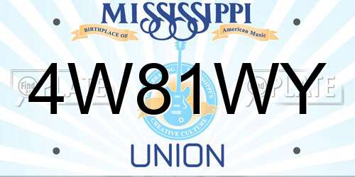 4W81WY Mississippi License Plate