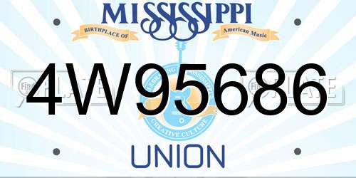 4W95686 Mississippi License Plate