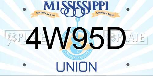 4W95D Mississippi License Plate