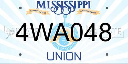 4WA048 Mississippi License Plate
