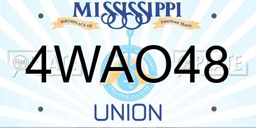 4WAO48 Mississippi License Plate