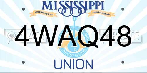 4WAQ48 Mississippi License Plate