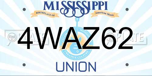 4WAZ62 Mississippi License Plate