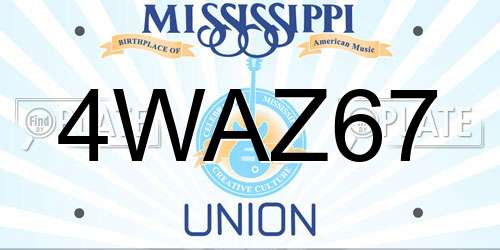 4WAZ67 Mississippi License Plate