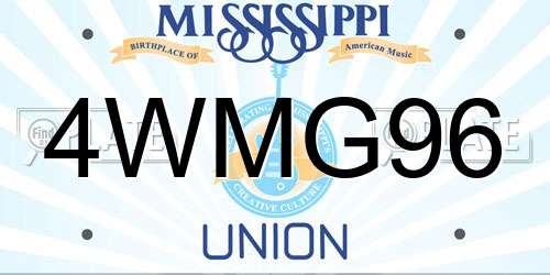 4WMG96 Mississippi License Plate