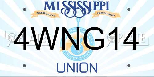 4WNG14 Mississippi License Plate