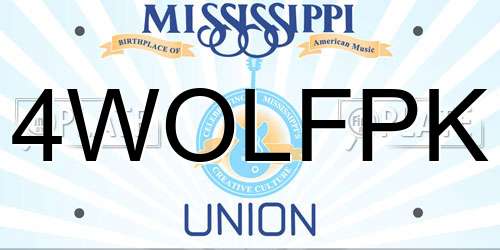 4WOLFPK Mississippi License Plate