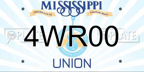 4WR00 Mississippi License Plate