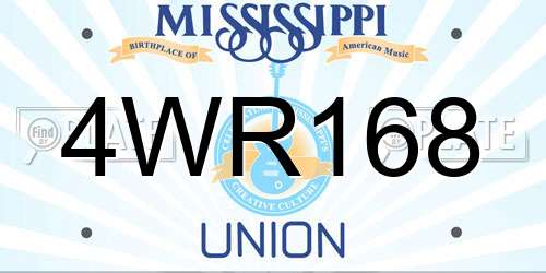 4WR168 Mississippi License Plate