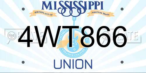 4WT866 Mississippi License Plate