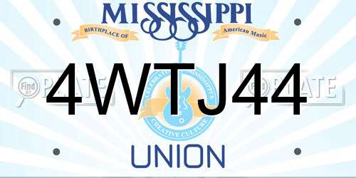 4WTJ44 Mississippi License Plate